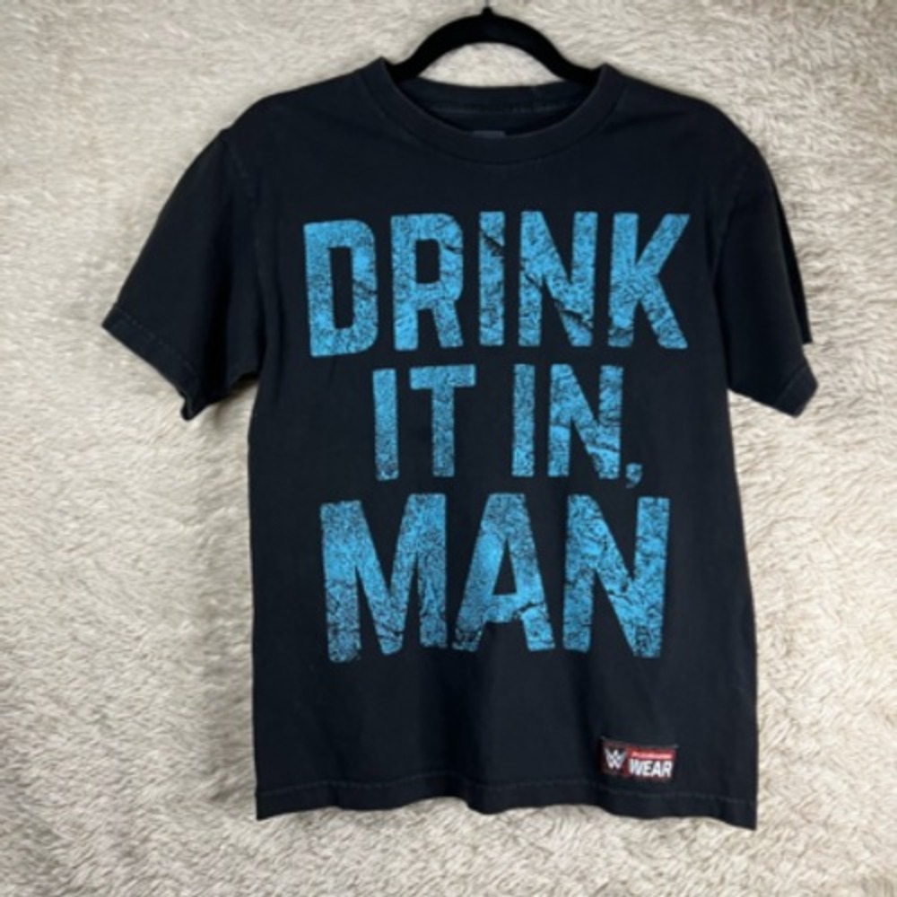 WWE Authentic Mens Graphic T-Shirt‎ Black The Gift Of Jericho Drink It In Man S